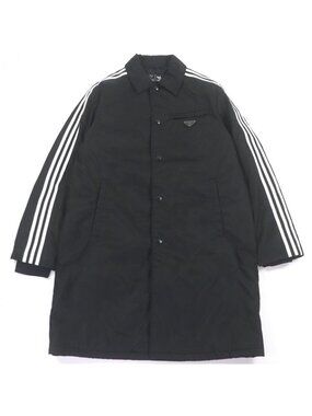 Prada Adidas Sgb937 re-nylon Three Stripes Triangle Logo Bench Coat Black 48